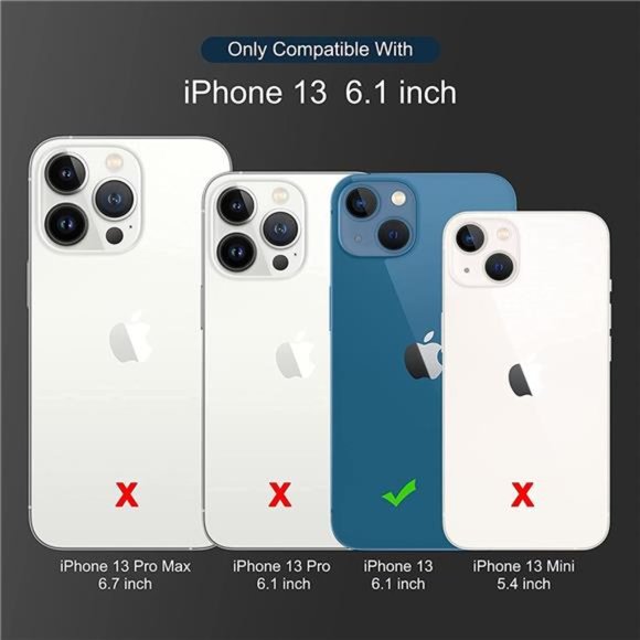 Compatible with iPhone 13 Wallet Case for Women, Premium PU Leather Flip Cover - Picture 3 of 6